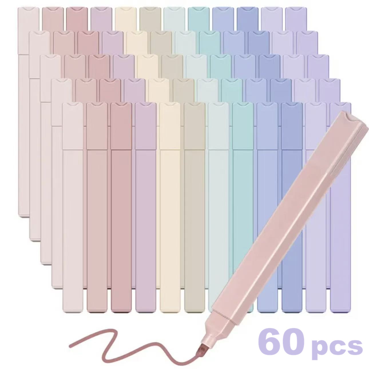 Highlighter Set Pastel - Set de 12/60 Marcadores Estéticos -