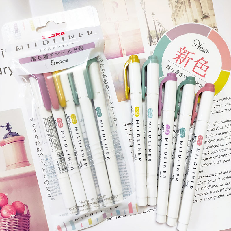 Highlighter Set Pastel - Nuevos marcadores resaltadores cebra mildliner, bolígrafo