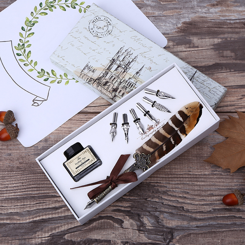 Self Inking Stamp - Juego de plumas de tinta retro