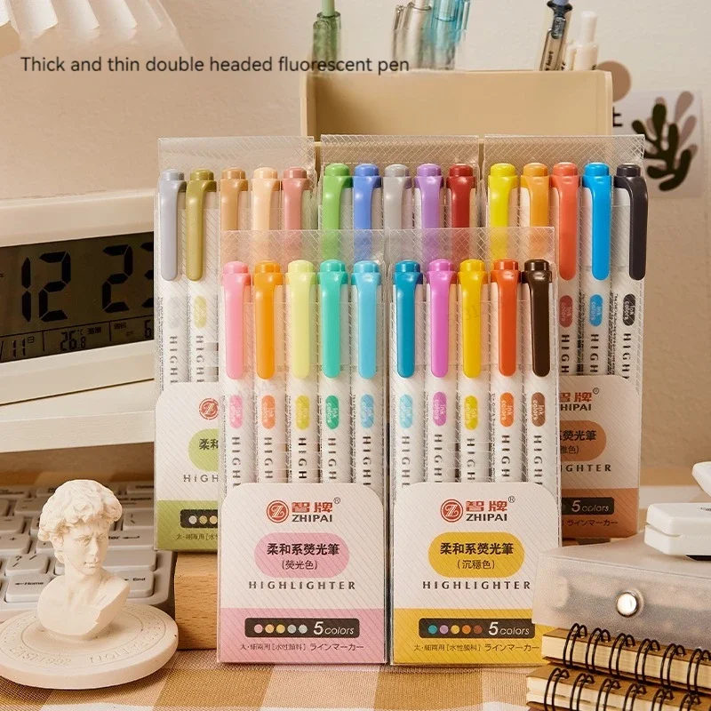 Highlighter Set Pastel - Juego de rotuladores fluorescentes de doble