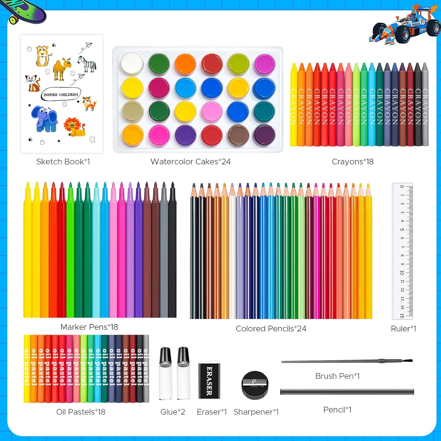 Set de 110 Piezas de Materiale - Highlighter Set Pastel reseña y precio